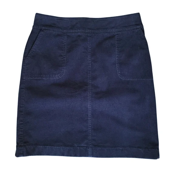Talbots Navy Blue Corduroy A-Line Skirt with Pockets Women's Size 4 - Picture 2 of 9